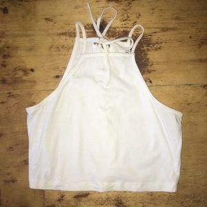 laced up crop top